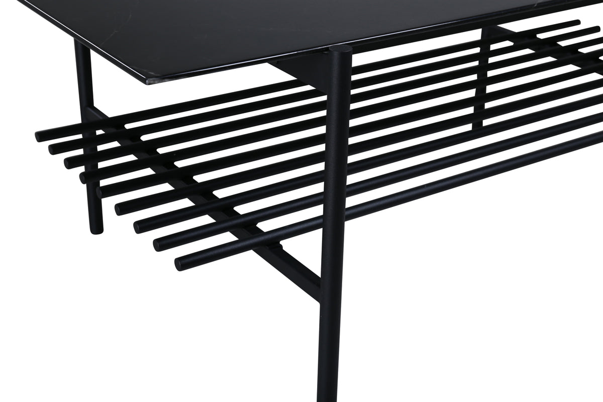Coffee table Staffan - in black with glass top