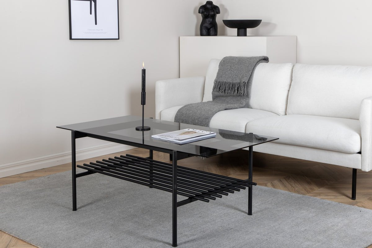 Coffee table Staffan - in black with glass top