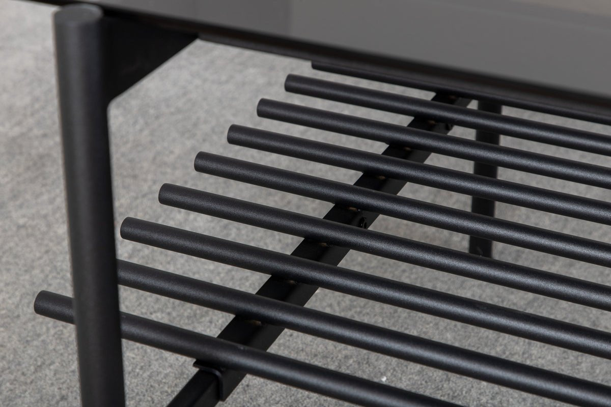 Coffee table Staffan - in black with glass top