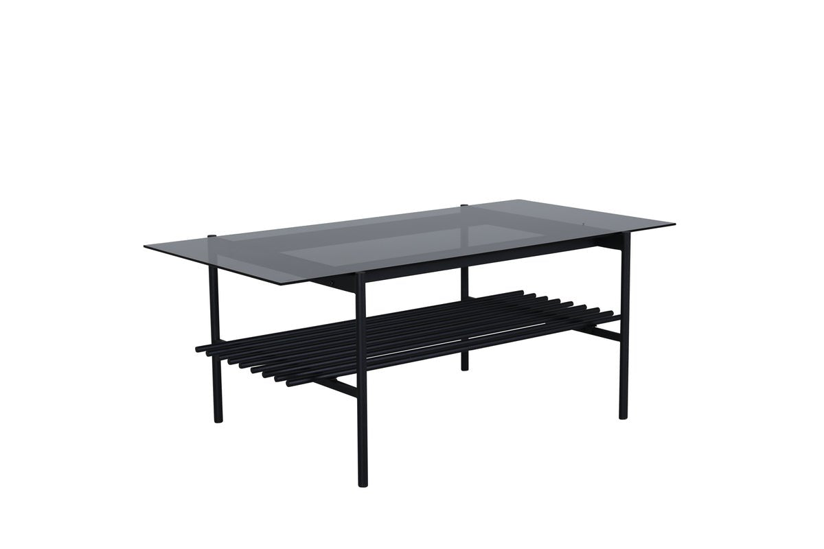 Coffee table Staffan - in black with glass top