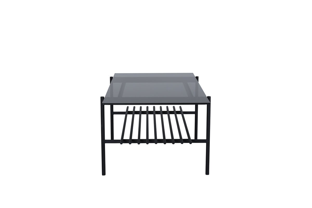 Coffee table Staffan - in black with glass top