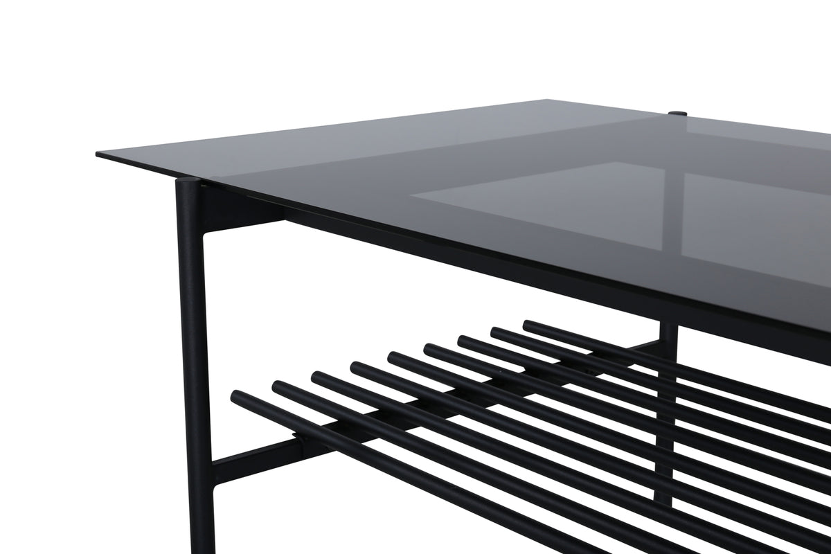 Coffee table Staffan - in black with glass top
