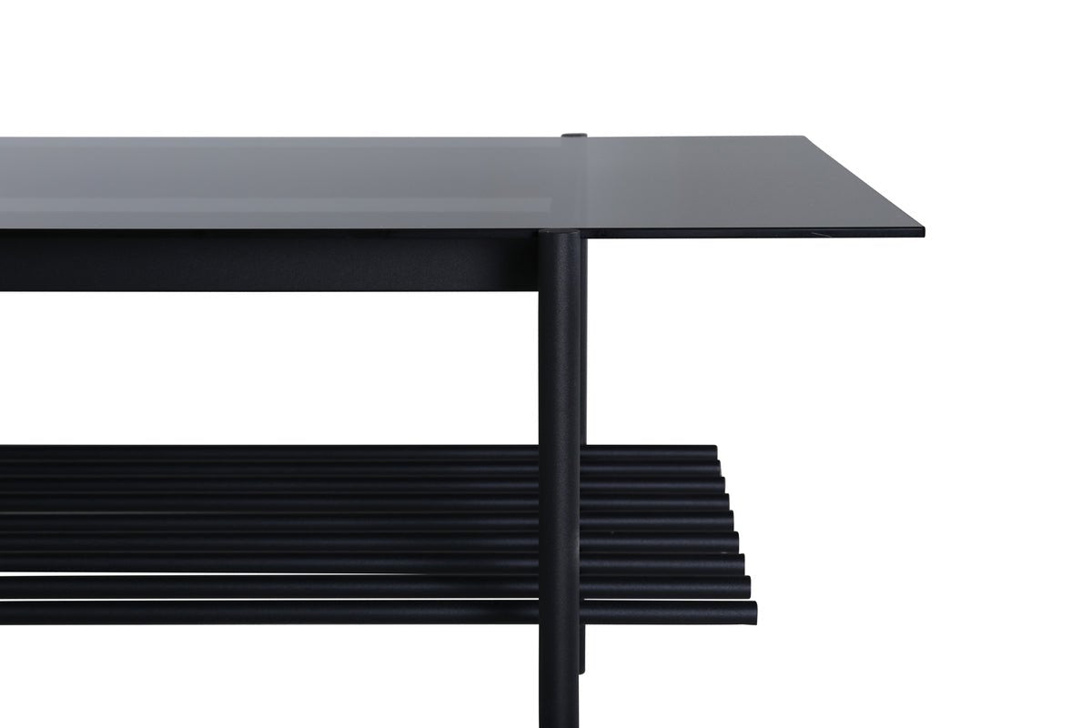Coffee table Staffan - in black with glass top