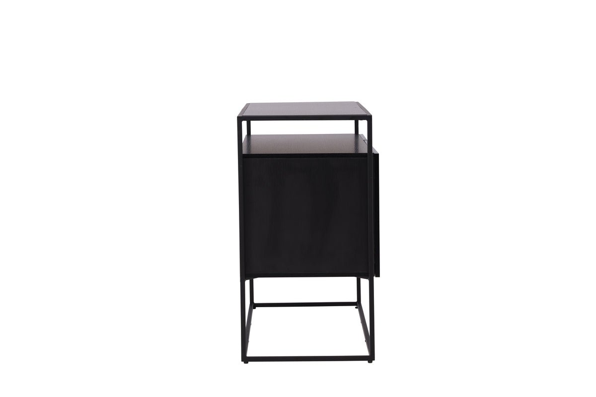 Chest of drawers Merivo – Black, industrial chic with open frame