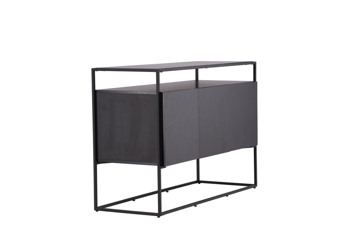 Chest of drawers Merivo – Black, industrial chic with open frame