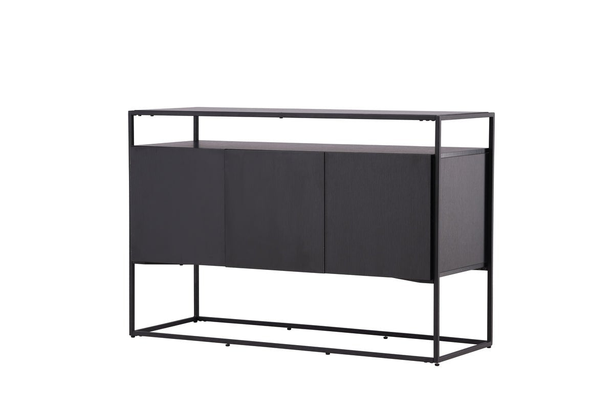 Chest of drawers Merivo – Black, industrial chic with open frame
