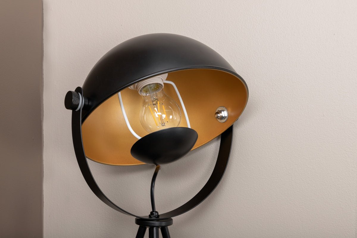 Table lamp "California" – Black lamp with golden details
