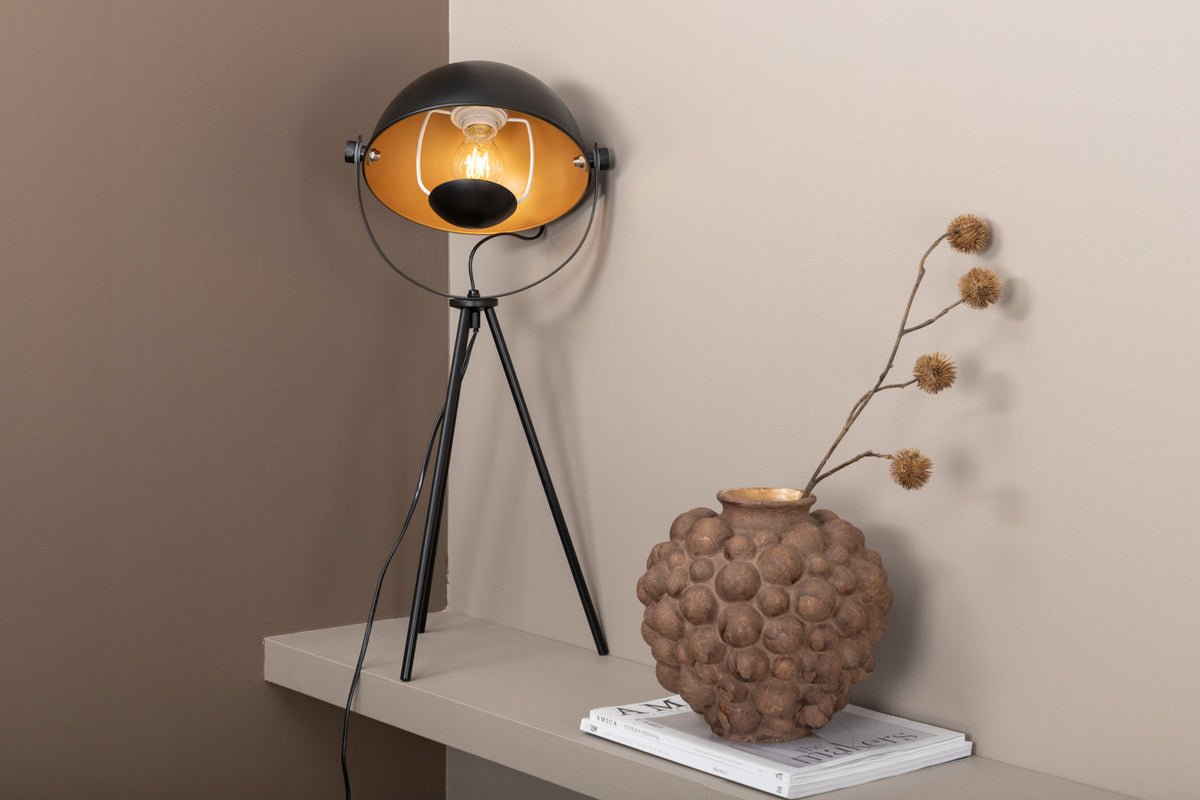 Table lamp "California" – Black lamp with golden details