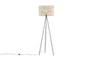 Stehlampe Diana – Schwarzes Gestell mit Rattan Lampenschirm