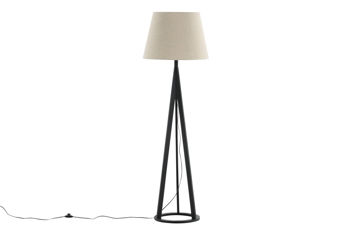 Floor lamp "Nora" – wooden legs and a gentle linen shade for clear moments