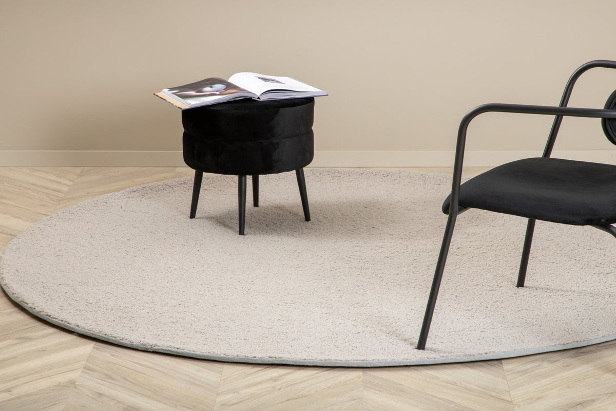 Rug Lunor – round in Gray made of polyester