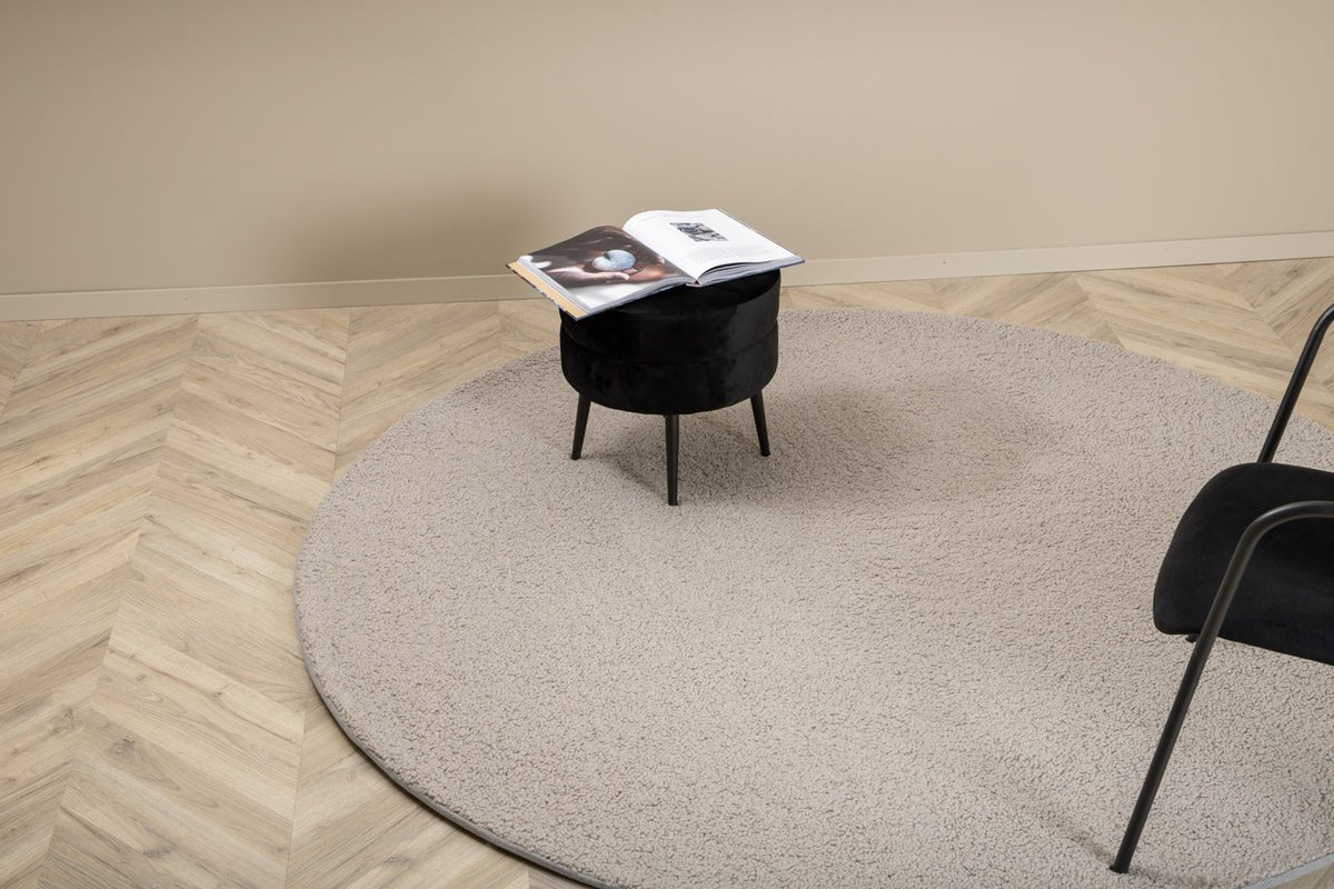 Rug Lunor – round in Gray made of polyester