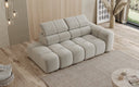 Designer 3-Seater Sofa with Chaise Longue Mia in Chenille