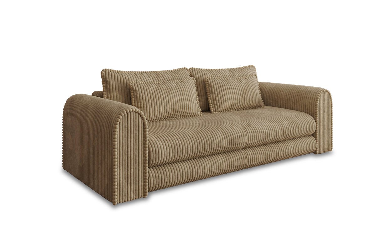Designer Sofa Lil Buddy 3-seater with sleeping function and storage in wide corduroy