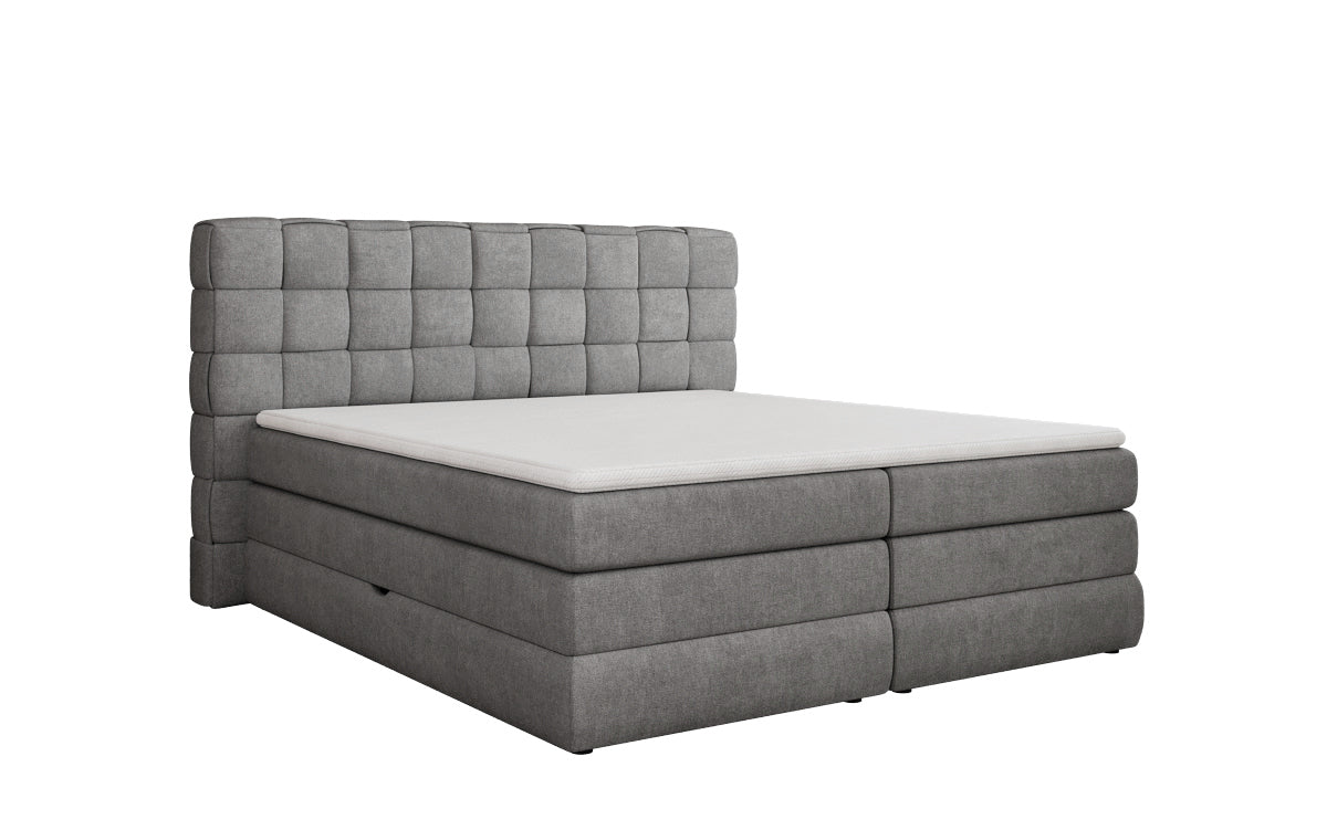 Trama box spring bed with storage in fabric
