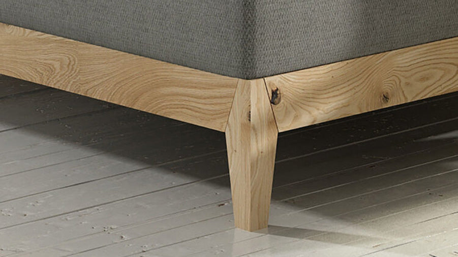 Designer box spring bed/wooden bed Ida made of solid Oak