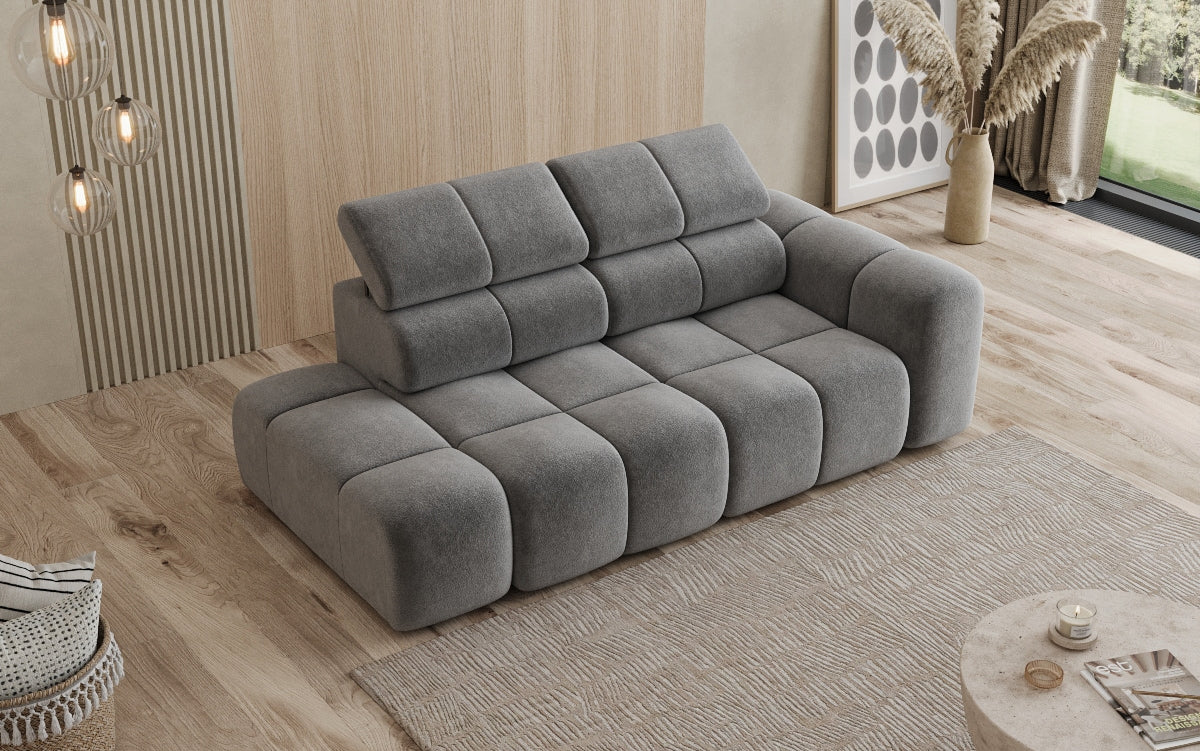 Designer Sofa 3-Sitzer mit Chaise Longue Mia in Chenille