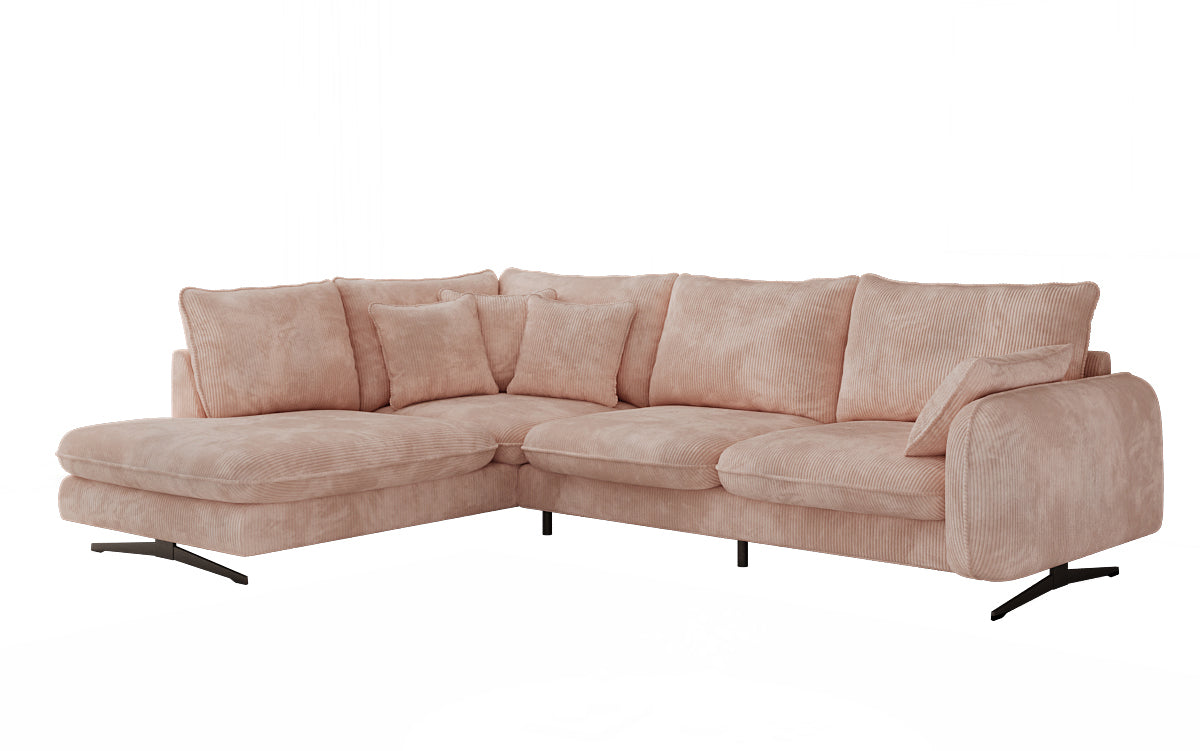 Designer Ecksofa Laguna mit Metallfüße in Cord