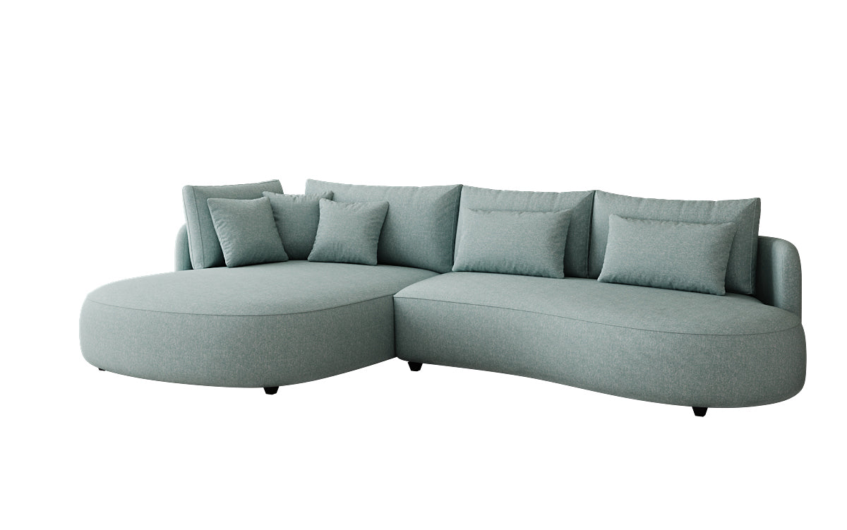 Designer corner sofa Ando Mini in textured fabric