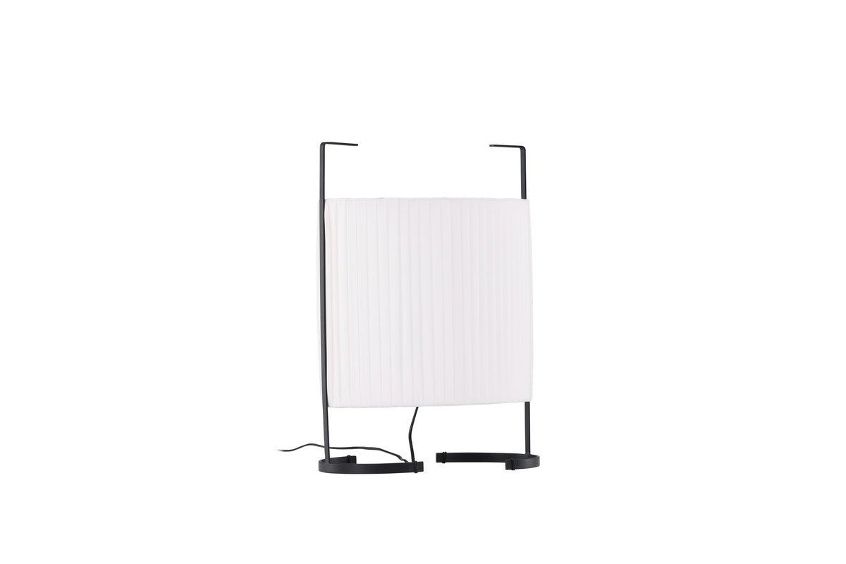 Floor lamp "Elvra" – fabric lampshade in Beige with black metal frame (height 48 cm)