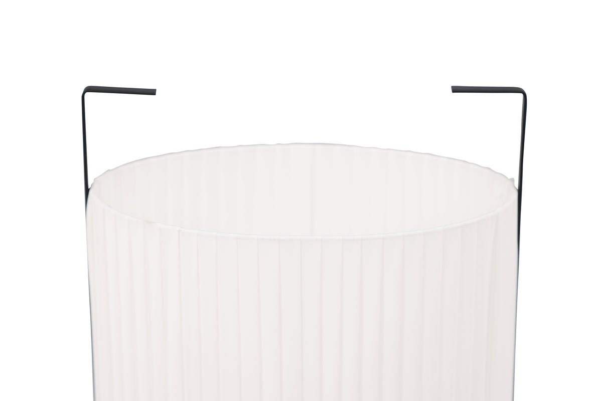 Floor lamp "Elvra" – fabric lampshade in Beige with black metal frame (height 48 cm)