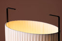 Floor lamp Elvra – Fabric shade in Beige with black metal frame (Height 48 cm)