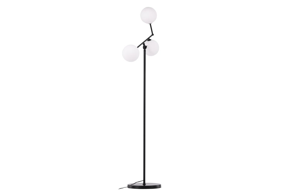 Floor lamp "Novera" – Three-flame designer lamp in Black (Height 160 cm)