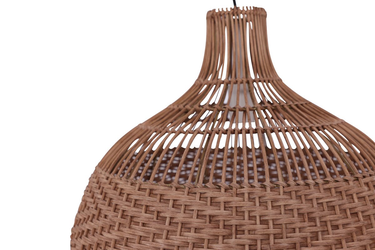 Pendant lamp "Ghanzi" – Light rattan shade with woven pattern