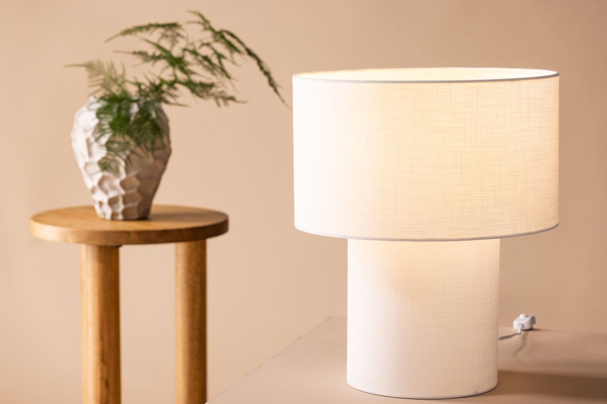 Table lamp "Gloria" – lamp base and lampshade made of fine linen fabric