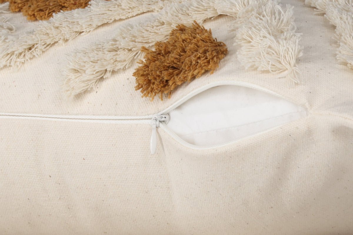 Cushion Cover Cadiz - 50x30 cm with Brown-White Diamond Pattern