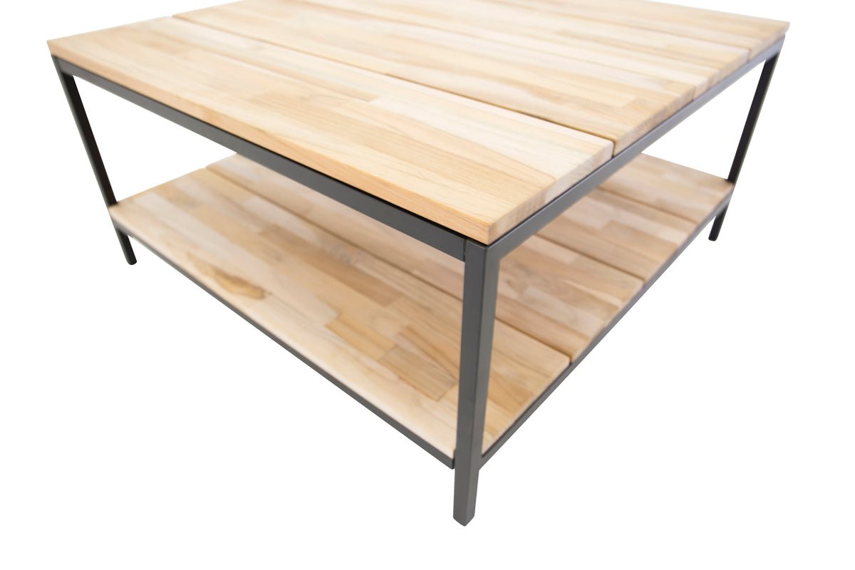 Coffee table Quarti - Teak wood meets steel