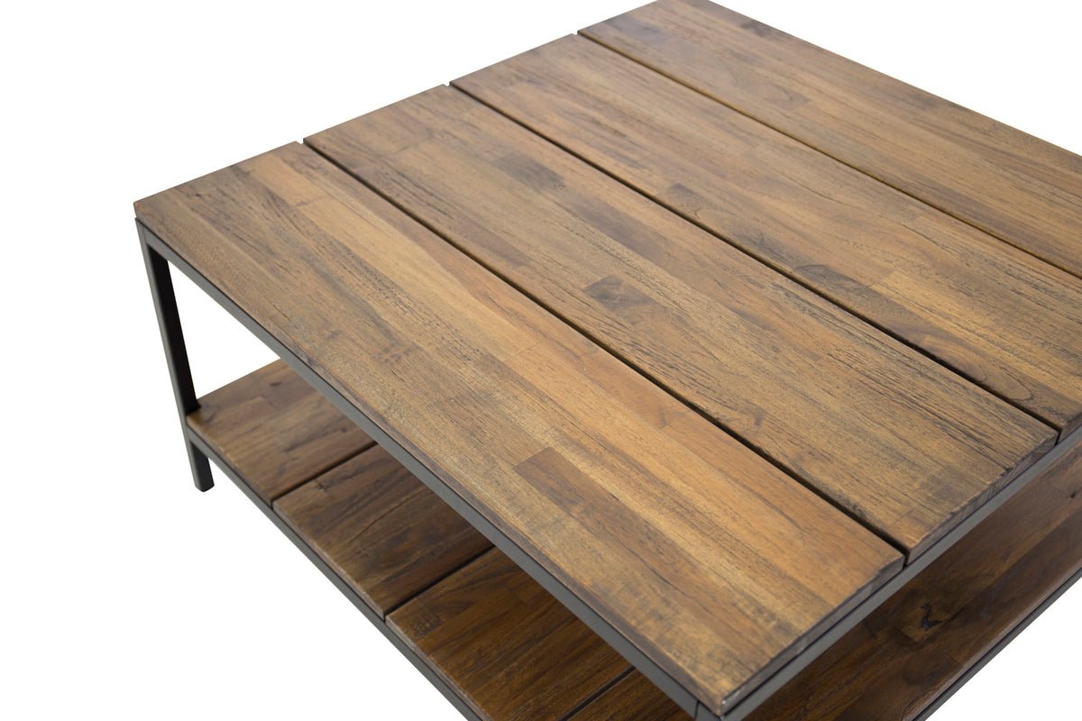 Coffee table Quarti - Teak wood meets steel