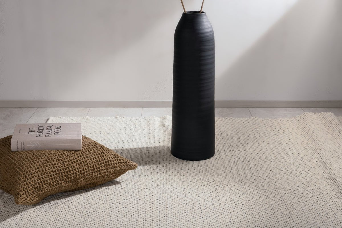 Teppich Helena – rechteckig in Beige aus Polyester & Baumwolle