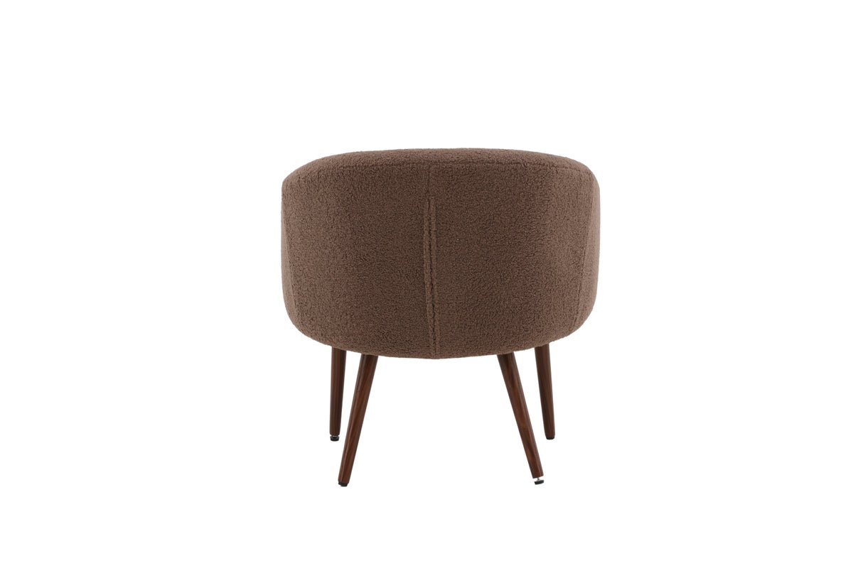 Armchair Theo - with brown teddy cover and steel legs