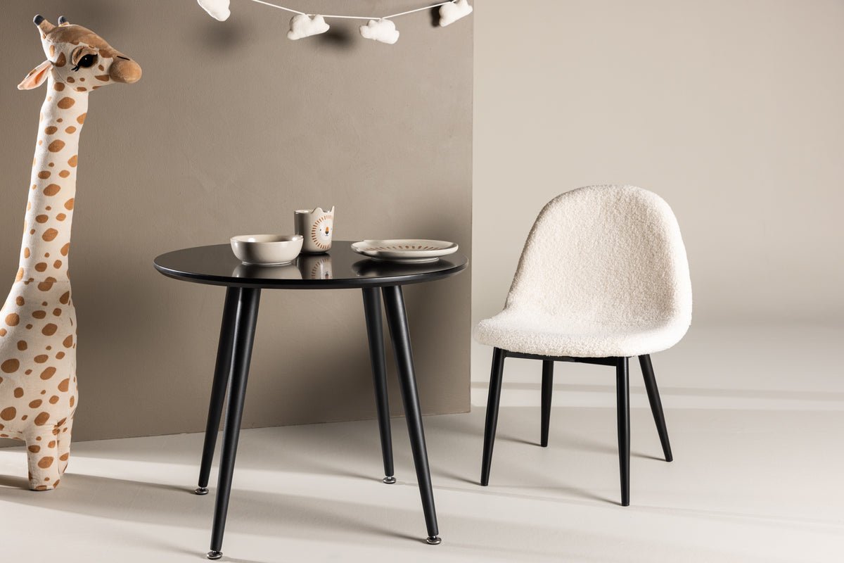 Round children's table NILO – Stylish play table in Black