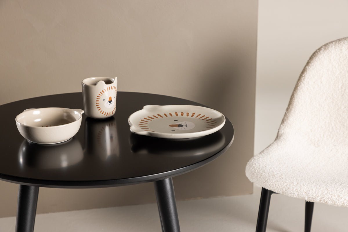 Round children's table NILO – Stylish play table in Black