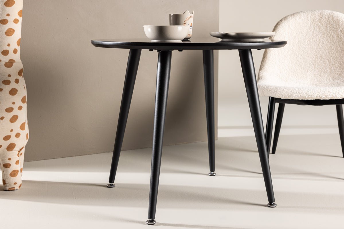 Round children's table NILO – Stylish play table in Black