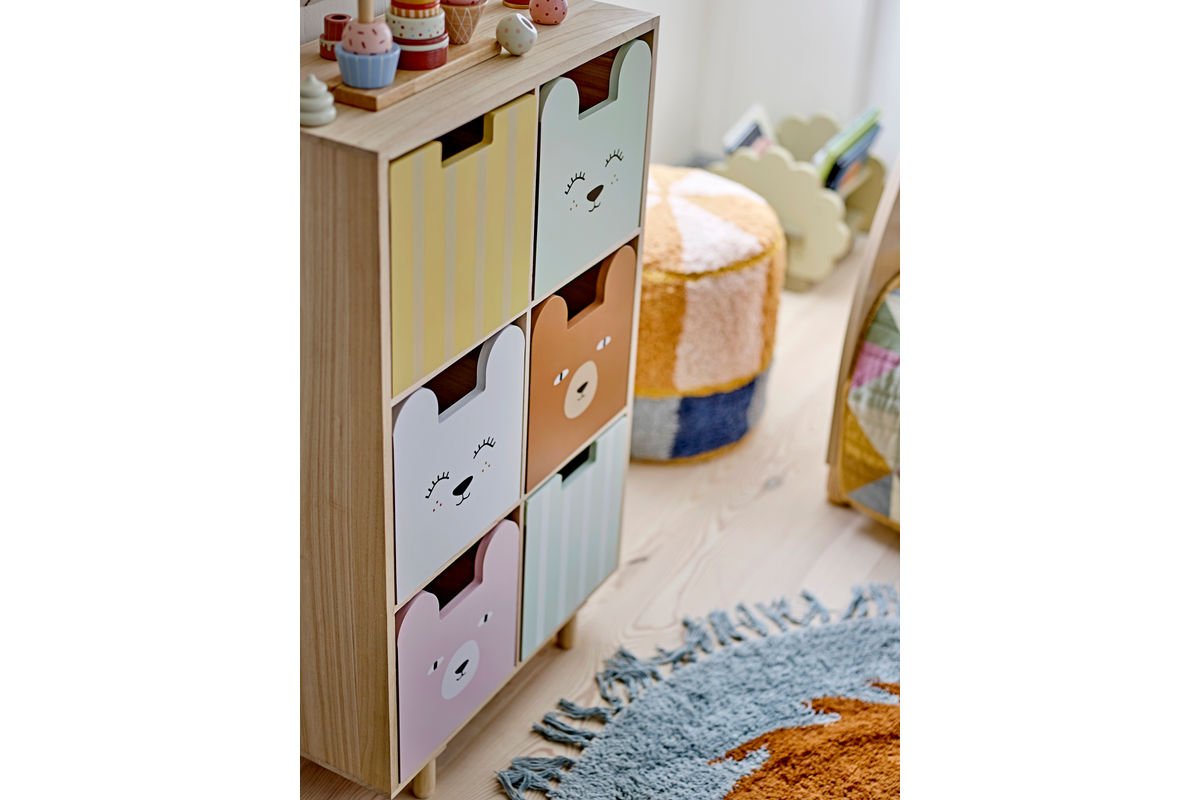 Kinder-Bücherregal „Linus“ mit Schubladen – Buntes Design