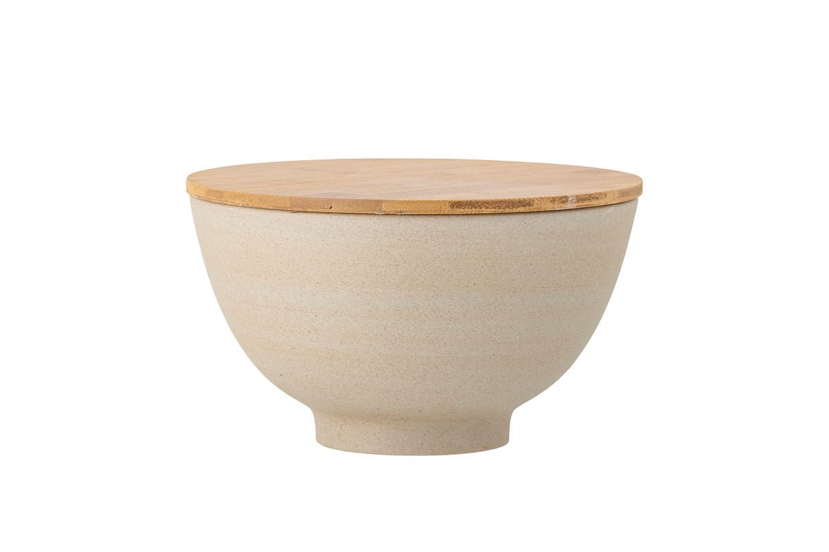 Bowl Lina - made of stoneware with bamboo lid
