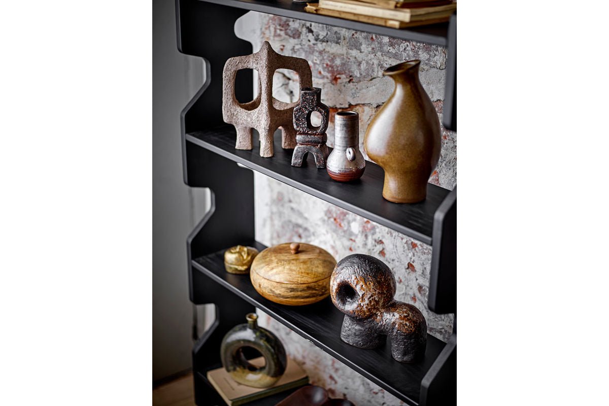 Vase "Brown Circle" - brown ceramic vase