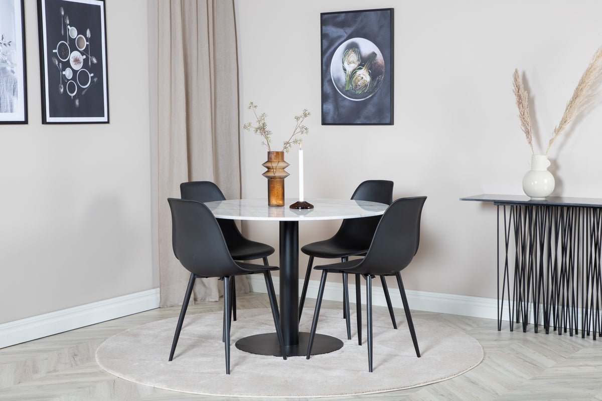Dining table Alon - elegant combination of marble and steel