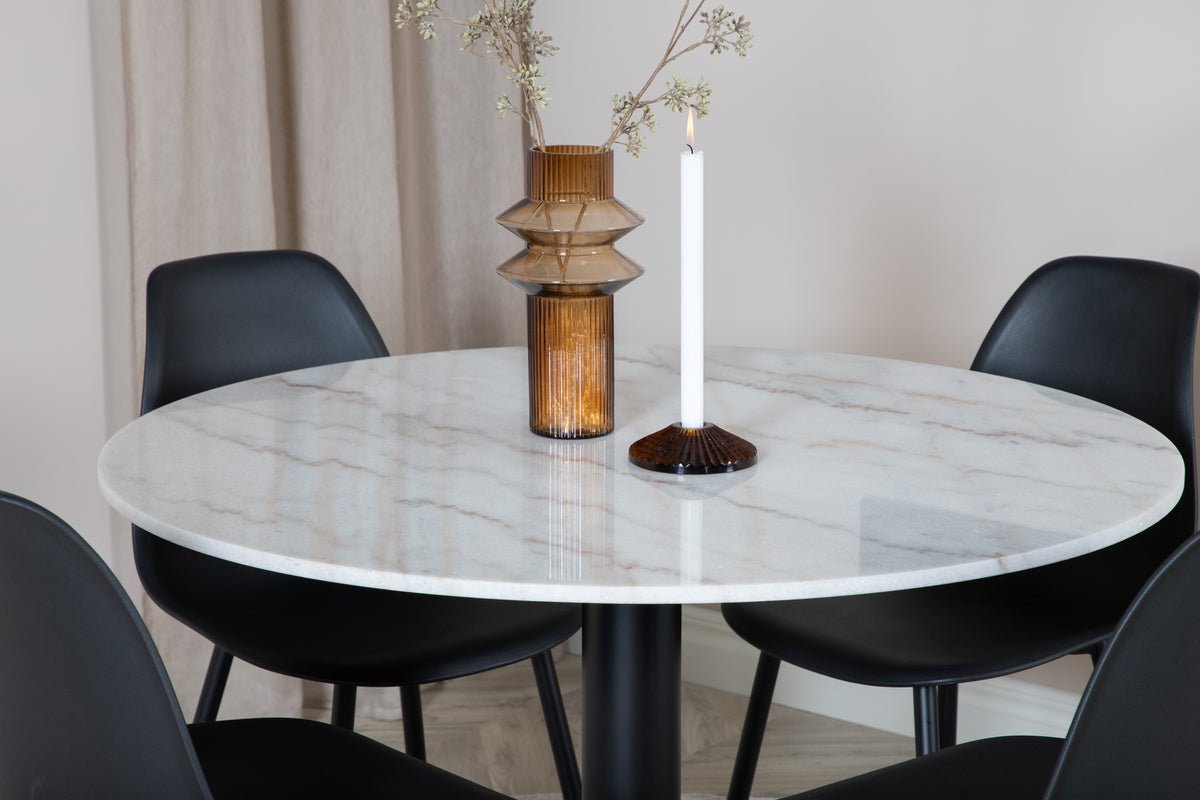 Dining table Alon - elegant combination of marble and steel