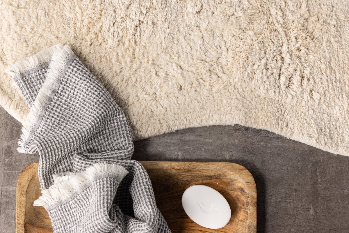 Rug Noah – handmade in Beige from cotton