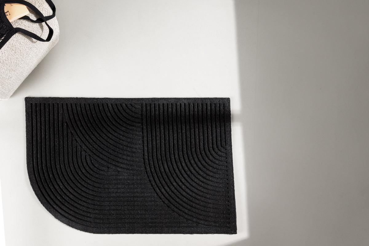 Doormat Anika - in Black made of polypropylene & rubber