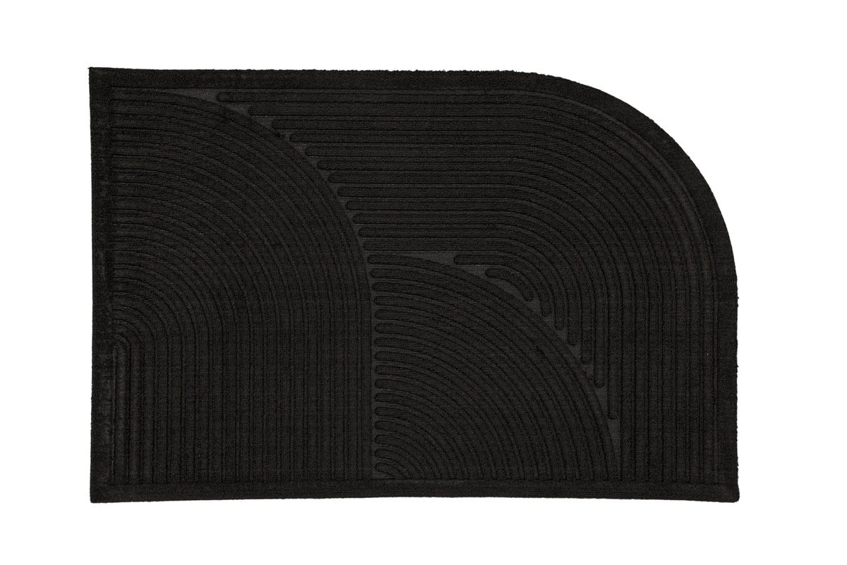 Doormat Anika - in Black made of polypropylene & rubber