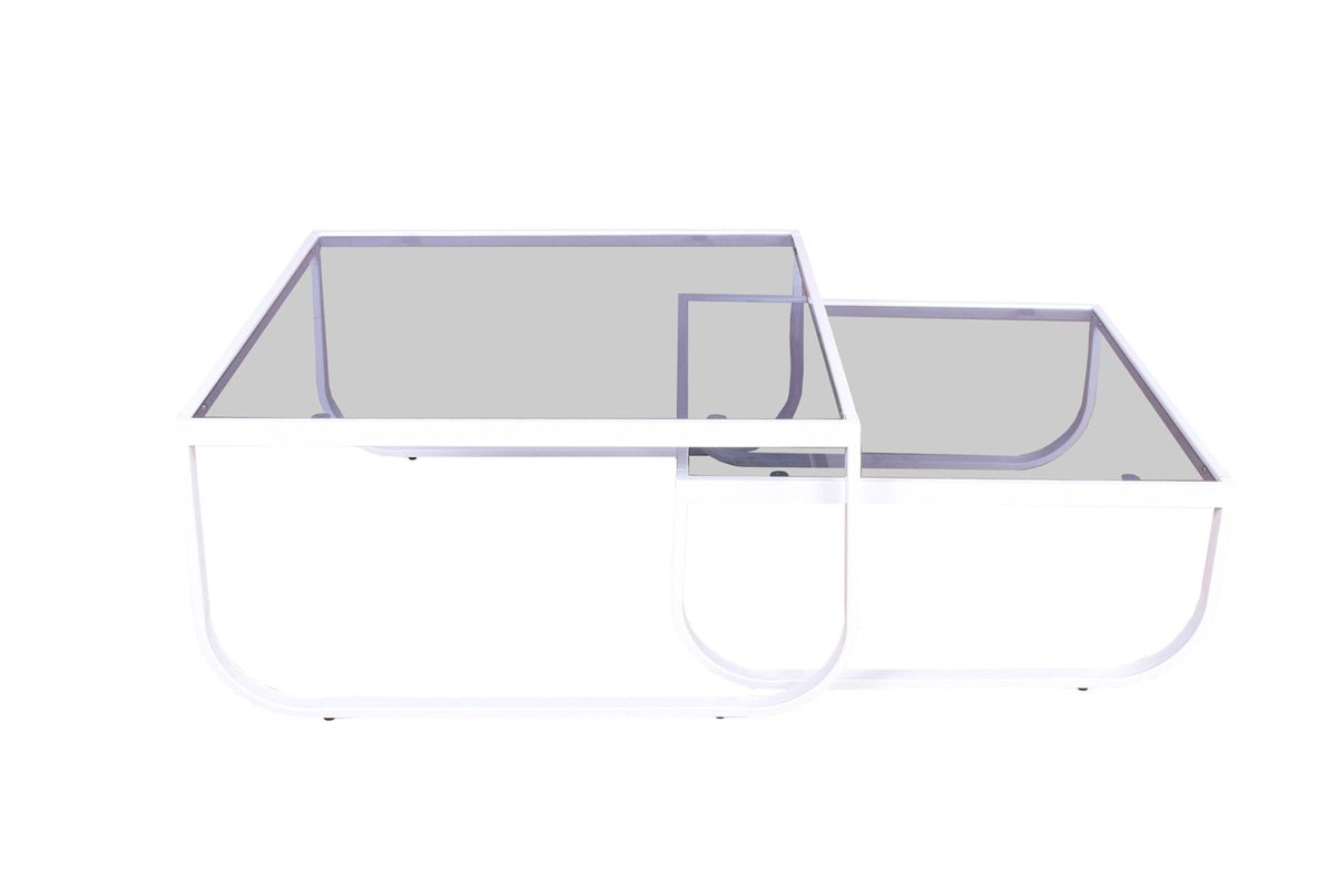 Coffee table Rondo - two tables with glass tabletop