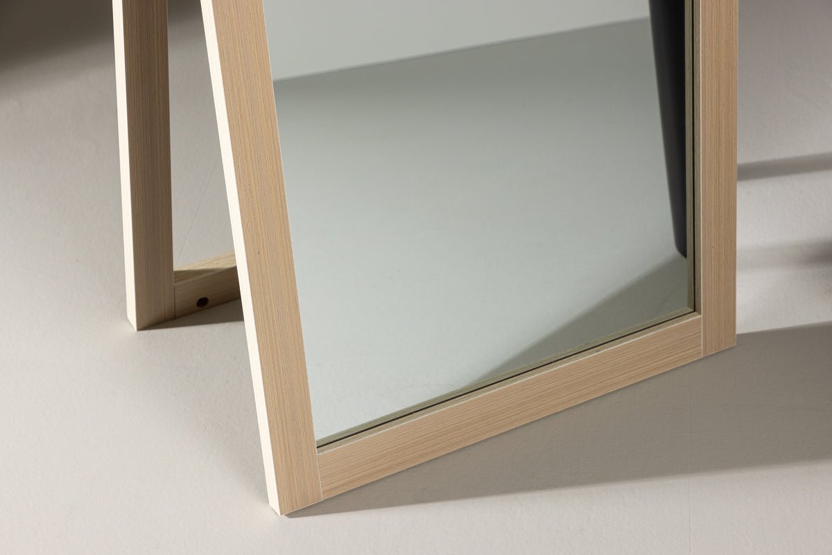 Spiegel Stelina – with stand base and frame in wood look