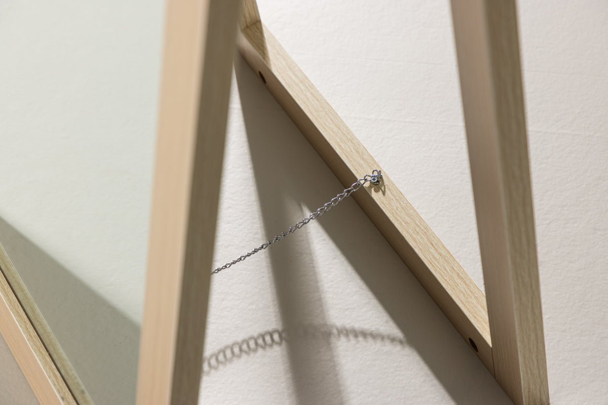 Spiegel Stelina – with stand base and frame in wood look