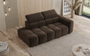 Designer 3-Seater Sofa with Chaise Longue Mia in Chenille