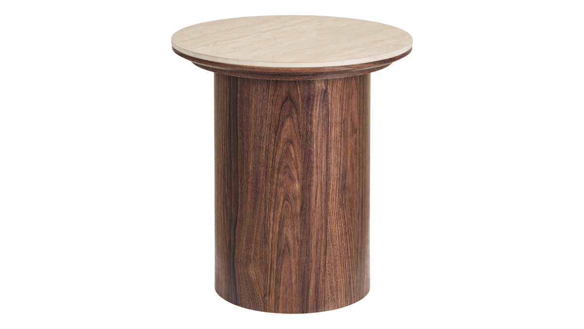 Side table Lykke - in travertine look
